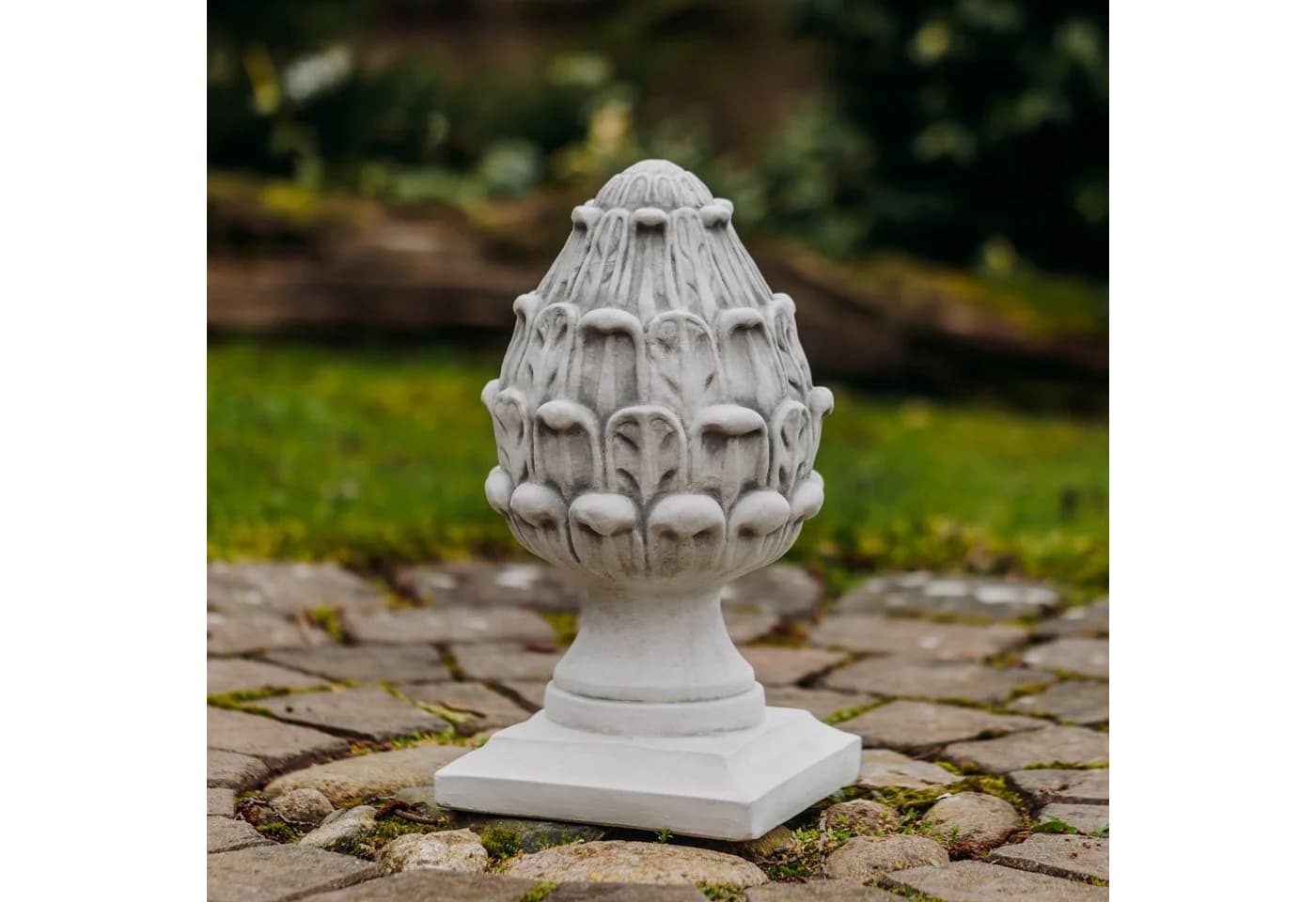 gartendekoparadies.de Gartenfigur Pinienzapfen Grau Stein - Bild 2
