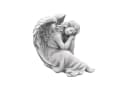 gartendekoparadies.de Gartenfigur Schlafender Engel Grabengel Steinfigur Grau Frostsicher Bild 1