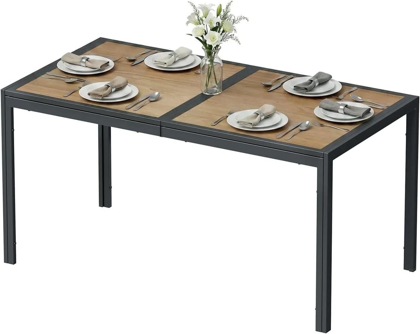 TLGREEN Gartentisch Grau DPC mit Metallgestell - Bild 2