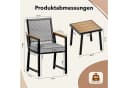 TLGREEN Gartenlounge-Set 3-tlg. Grau Metall & Rattan mit Kissen Bild 1