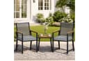 TLGREEN Gartenlounge-Set 3-tlg. Grau Metall & Rattan mit Kissen Bild 2