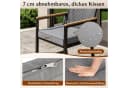 TLGREEN Gartenlounge-Set 3-tlg. Grau Metall & Rattan mit Kissen Bild 3