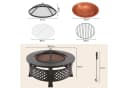 TLGREEN Feuerschale 80,5 cm mit Funkenschutz & Grillrost Bild 1