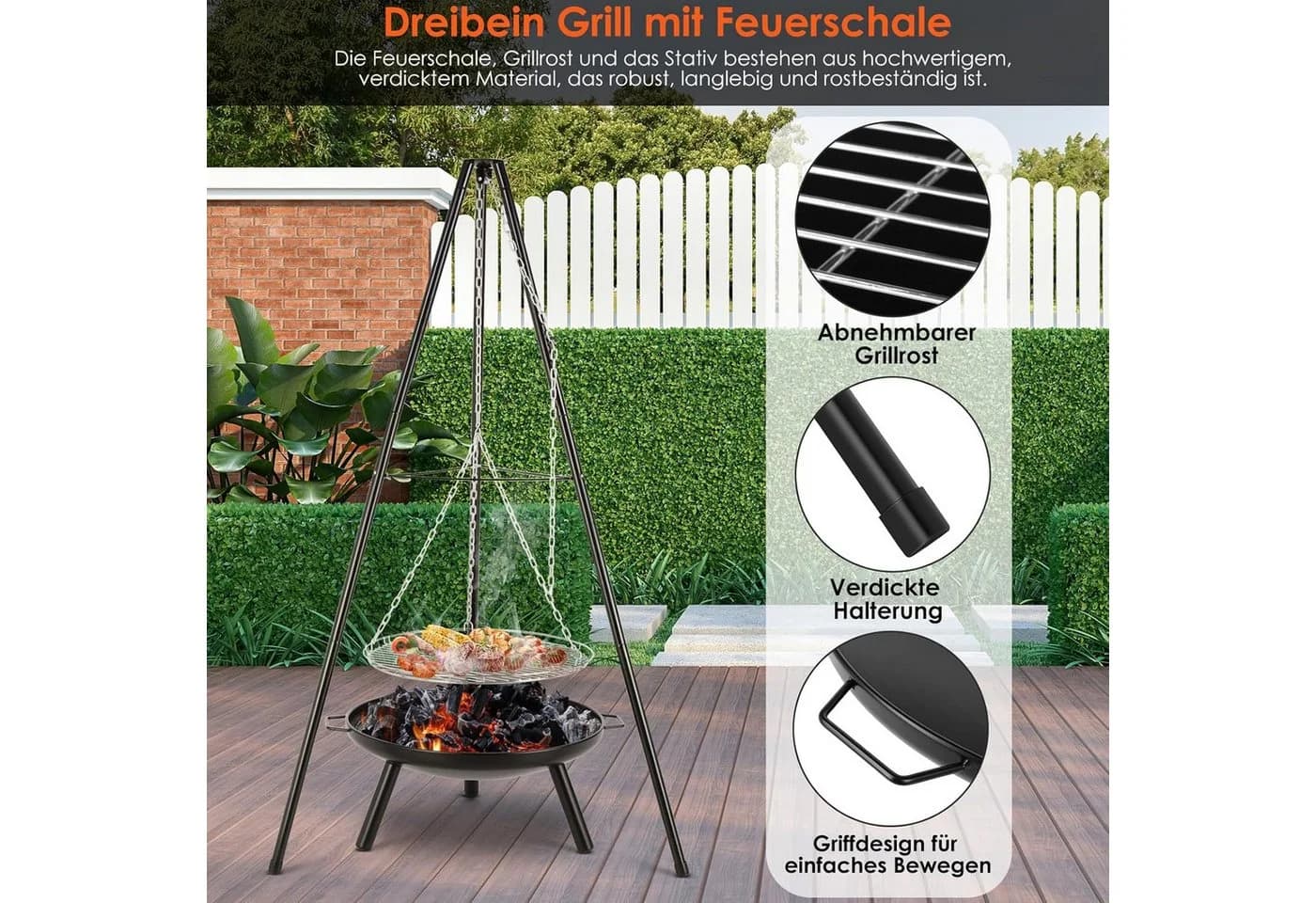 Feuerschale und Schwenkgrill Kombination - Bild 3