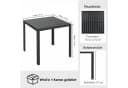 TLGREEN Gartentisch Aluminiumrahmen Quadratisch 75x75cm WPC Balkontisch Schwarz Bild 1