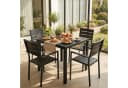 TLGREEN Gartentisch Aluminiumrahmen Quadratisch 75x75cm WPC Balkontisch Schwarz Bild 5