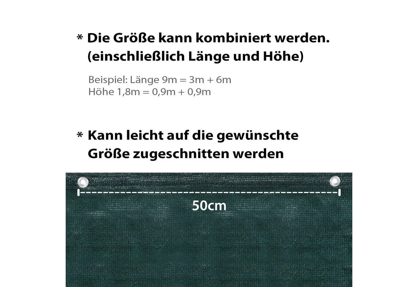 Sekey Balkonsichtschutz HDPE Grün Wetterfest UV-Schutz - Bild 5