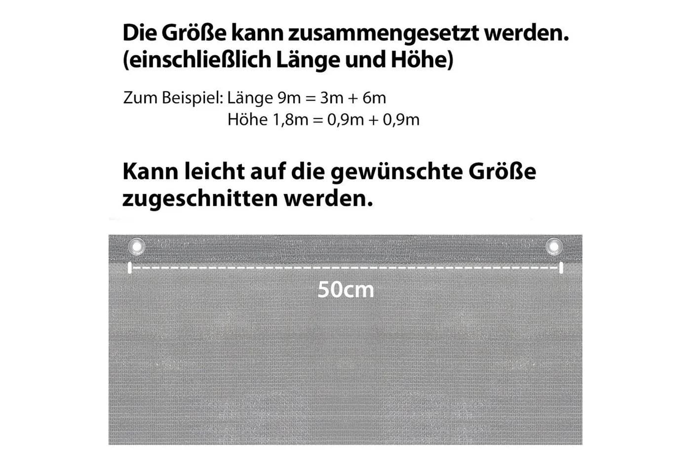 Sekey Balkonsichtschutz HDPE Hellgrau Wetterfest - Bild 5