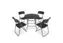 Sekey Garten-Essgruppe PE-Rattan 4 Personen Klappbar Schwarz Bild 2