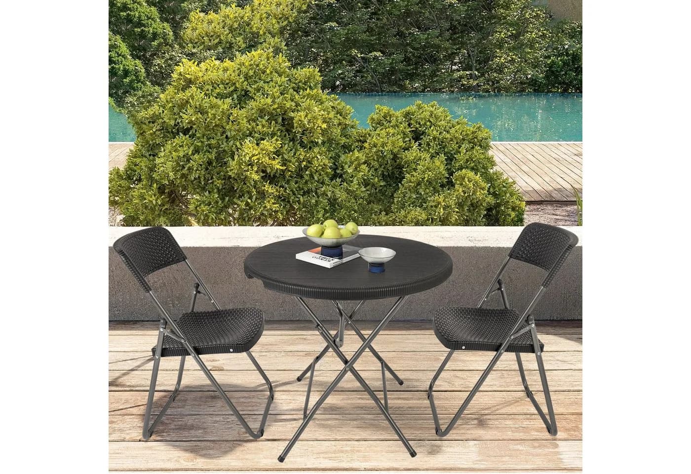 Sekey Balkonset 3-tlg. Schwarz Polyrattan - Bild 2