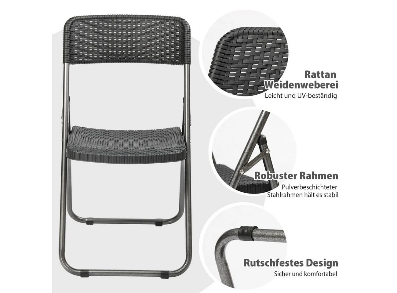 Sekey Balkonset 3-tlg. Schwarz Polyrattan - Bild 5