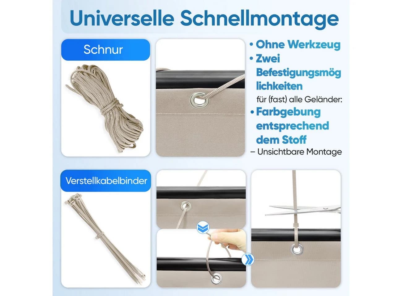 Balkonsichtschutz, Balkonabdeckung, Balkonverkleidung aus PES - Bild 4
