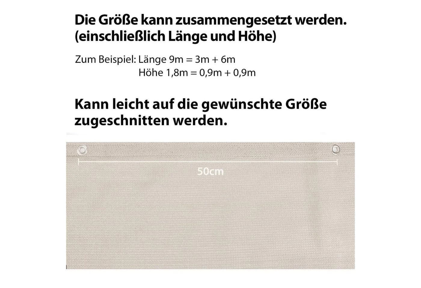 Sekey Balkonsichtschutz Taupe HDPE Sichtschutz Balkon Windschutz - Bild 5