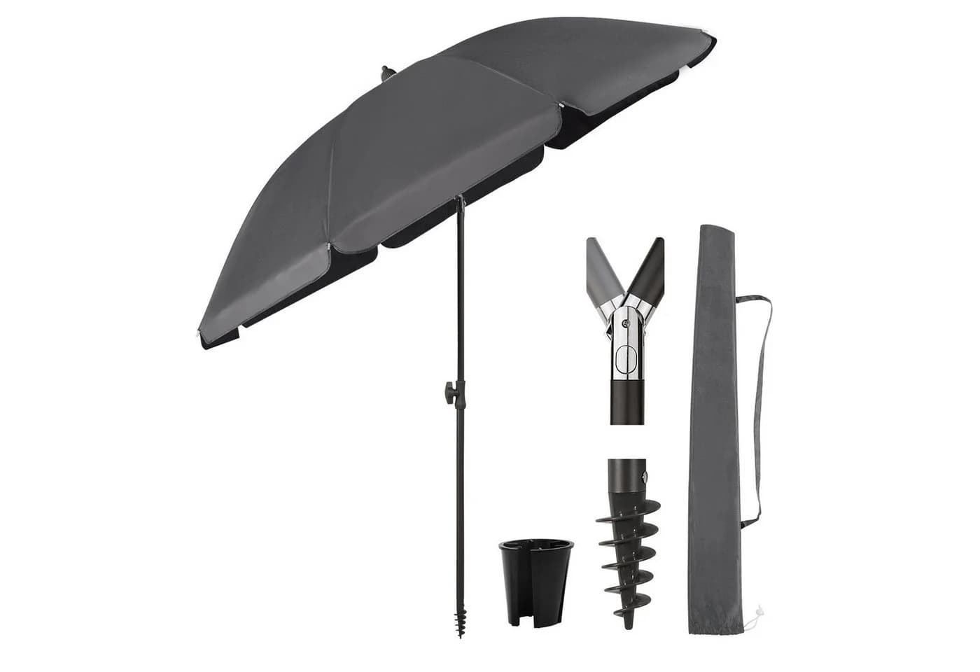Sekey Sonnenschirm Ø180 cm Balkon UV-Schutz 50+ - Bild 2