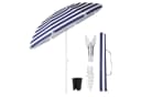Sekey Sonnenschirm Ø180 cm Balkonschirm Terrassenschirm Blau-Weiß UV-Schutz 50+ Bild 2