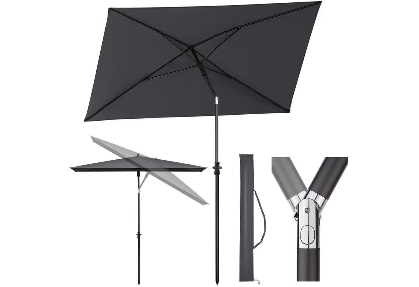 Sekey Sonnenschirm 210 x 140 cm Balkonschirm UV-Schutz 50+ - Bild 2