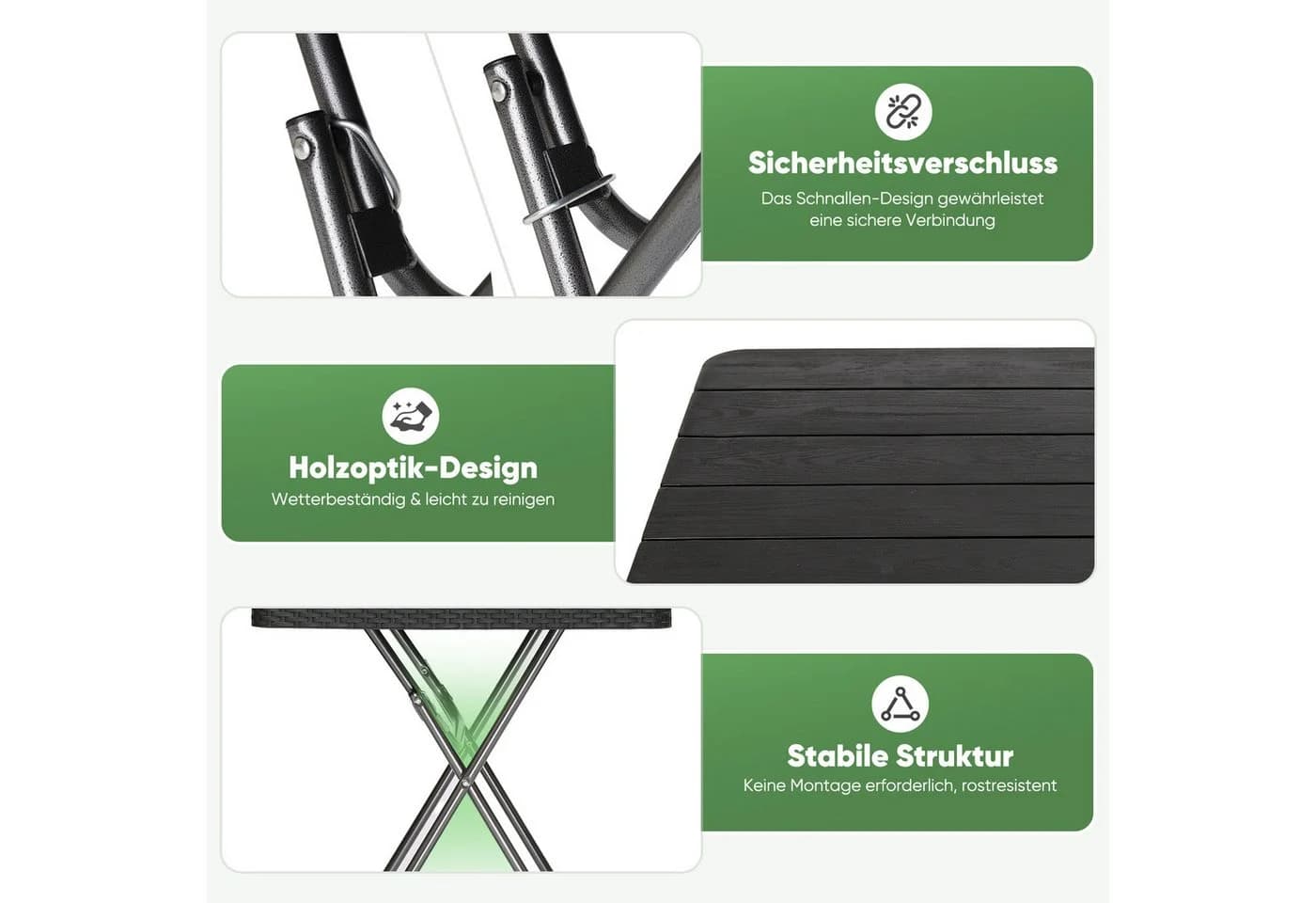 Sekey Balkonset 3-tlg. Polyrattan Schwarz - Bild 5