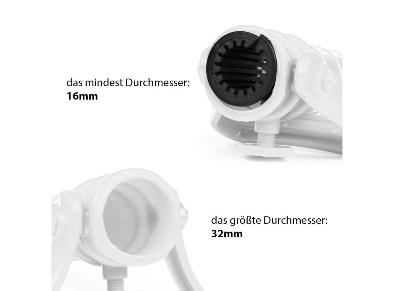 Sekey Sonnenschirmhalter aus Kunststoff Weiß für 19-32 mm Stangen - Bild 3