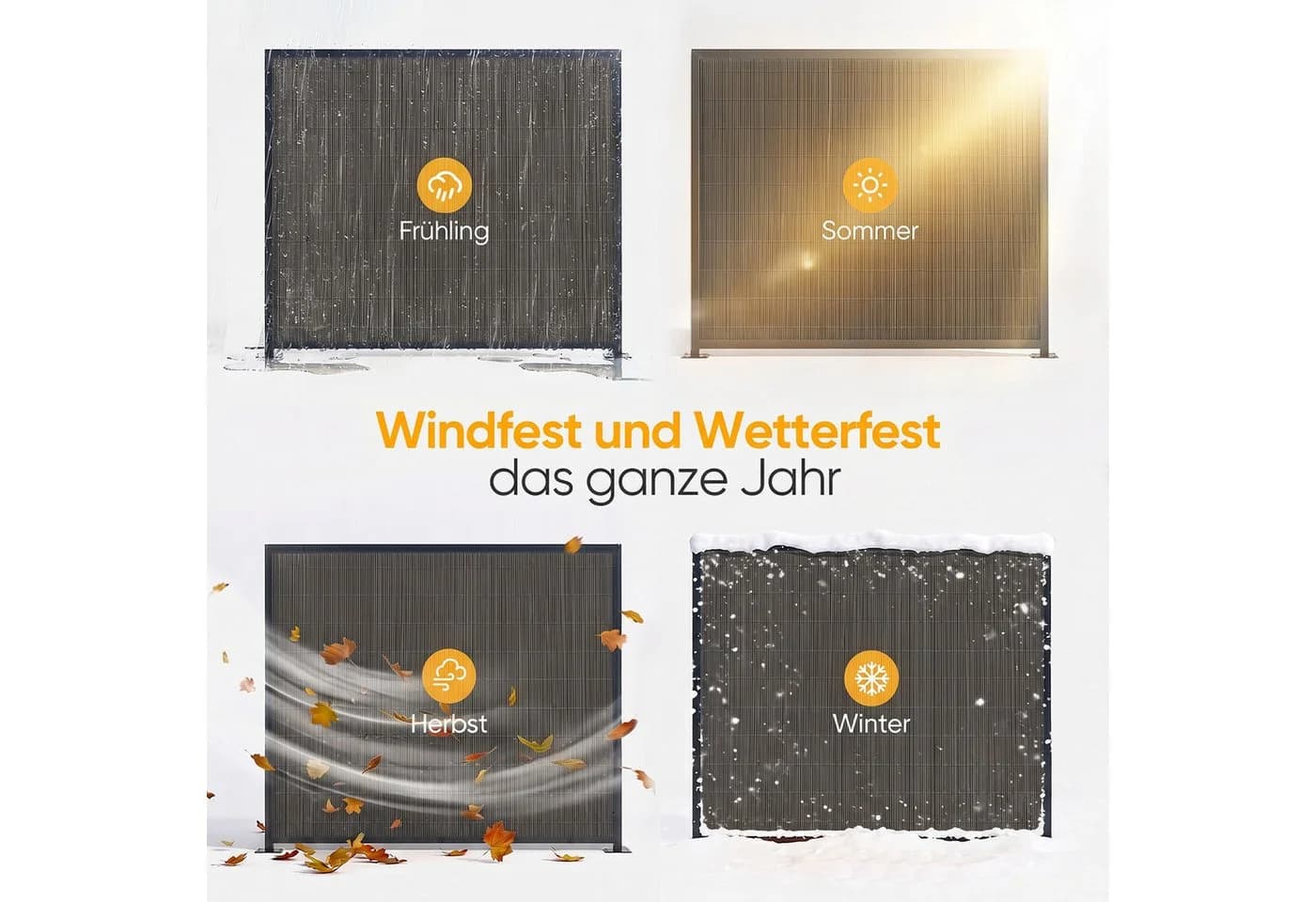 Sekey Sichtschutzmatte Balkonsichtschutz Wetterfest UV-beständig Natur-Optik - Bild 5