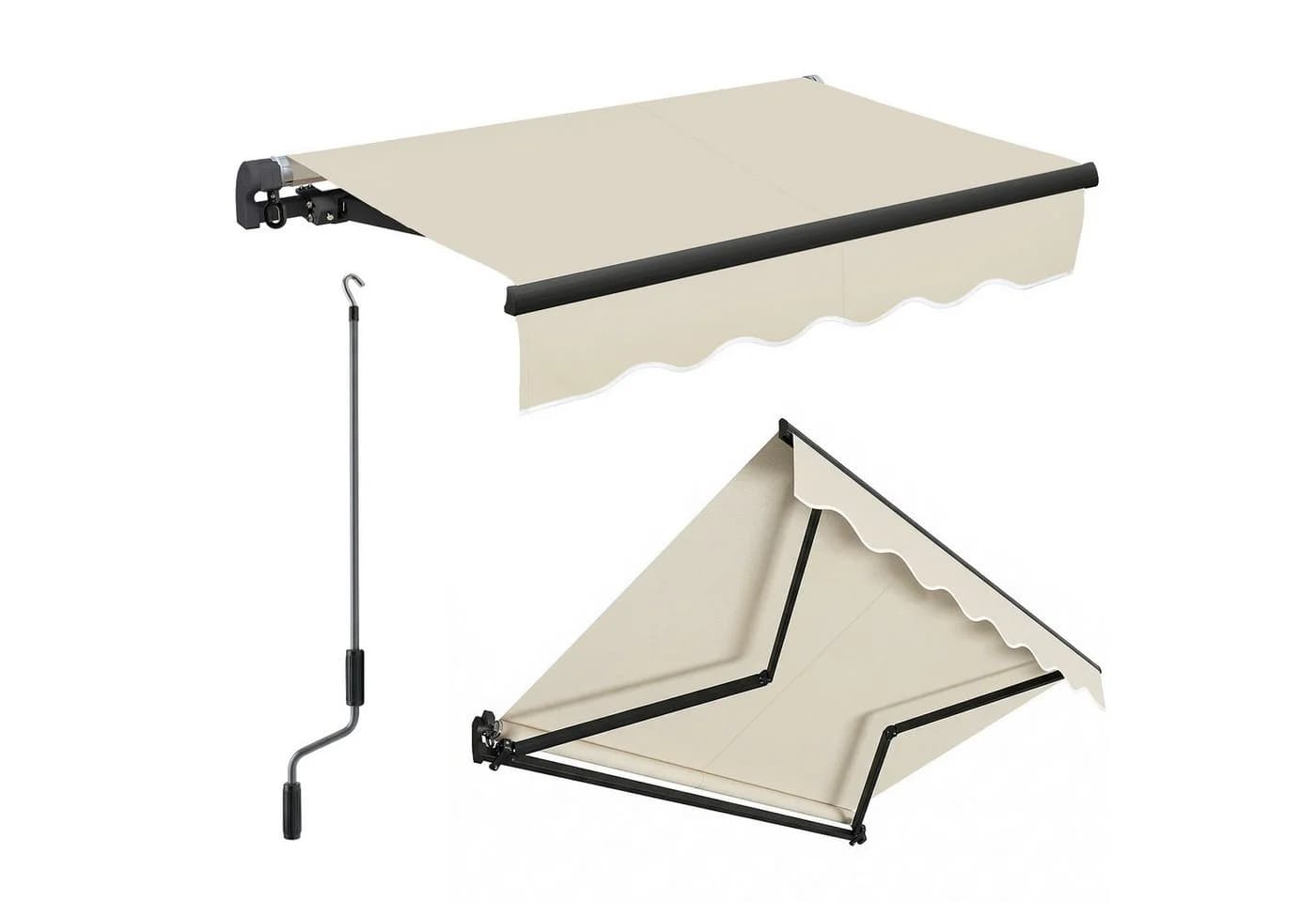 Sekey Gelenkarmmarkise Beige Aluminium Handkurbel - Bild 2