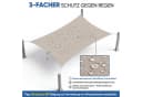 SUNULA Sonnensegel Rechteckig Beige 2x3 m UV-Schutz Bild 5