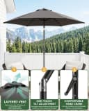 Sekey Sonnenschirm 200 cm Rund Dunkelgrau Knickbar mit Kurbel Bild 1