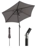 Sekey Sonnenschirm 200 cm Rund Dunkelgrau Knickbar mit Kurbel Bild 2