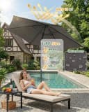 Sekey Sonnenschirm 200 cm Rund Dunkelgrau Knickbar mit Kurbel Bild 4