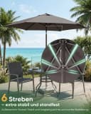 Sekey Sonnenschirm 200 cm Rund Dunkelgrau Knickbar mit Kurbel Bild 5