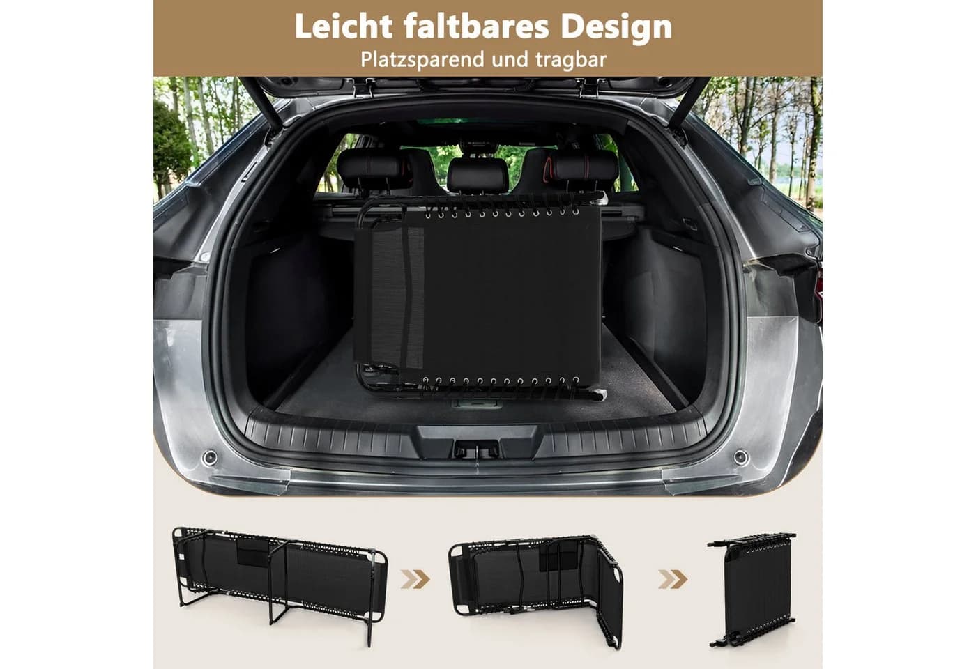 COSTWAY Gartenliege Klappbar 4-fach Verstellbar mit Kopfkissen - Bild 4