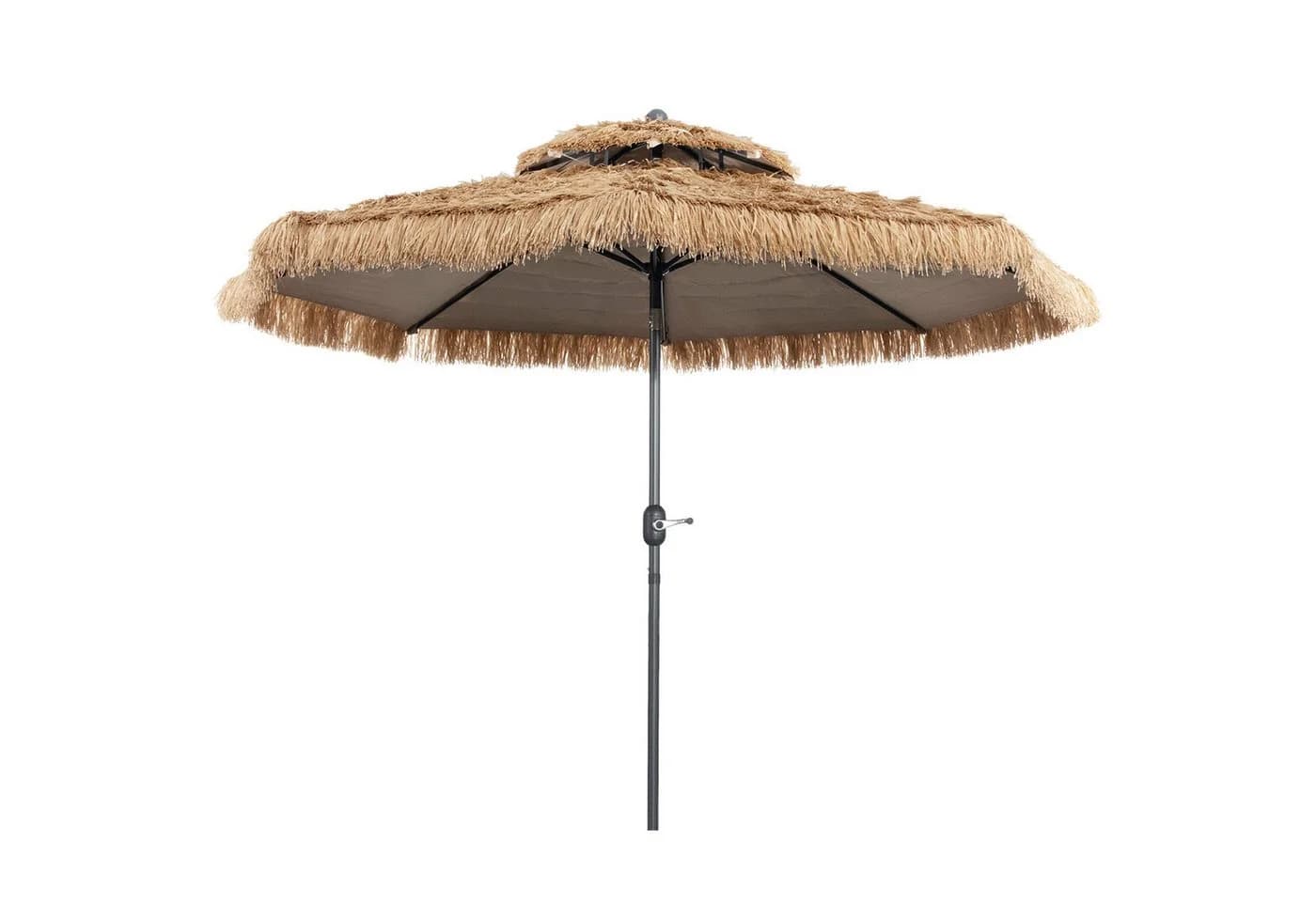 COSTWAY Sonnenschirm Tiki-Stil 285 cm neigbar mit Kurbel - Bild 2