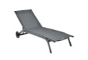 COSTWAY Gartenliege Sonnenliege Grau mit Rollen 6-fach verstellbar Bild 2