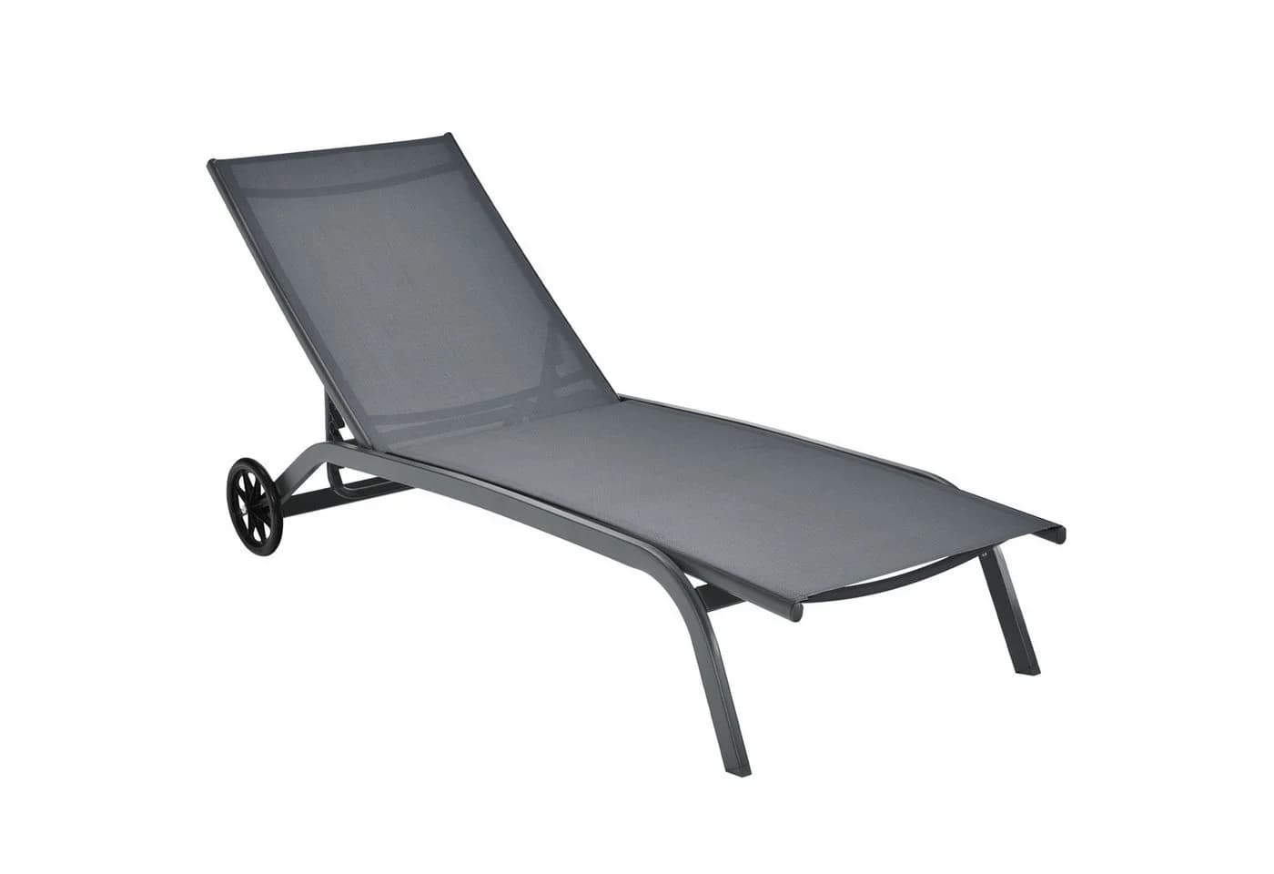 COSTWAY Gartenliege Sonnenliege Grau mit Rollen 6-fach verstellbar - Bild 2