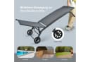 COSTWAY Gartenliege Sonnenliege Grau mit Rollen 6-fach verstellbar Bild 4