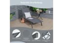 COSTWAY Gartenliege Sonnenliege Grau mit Rollen 6-fach verstellbar Bild 5