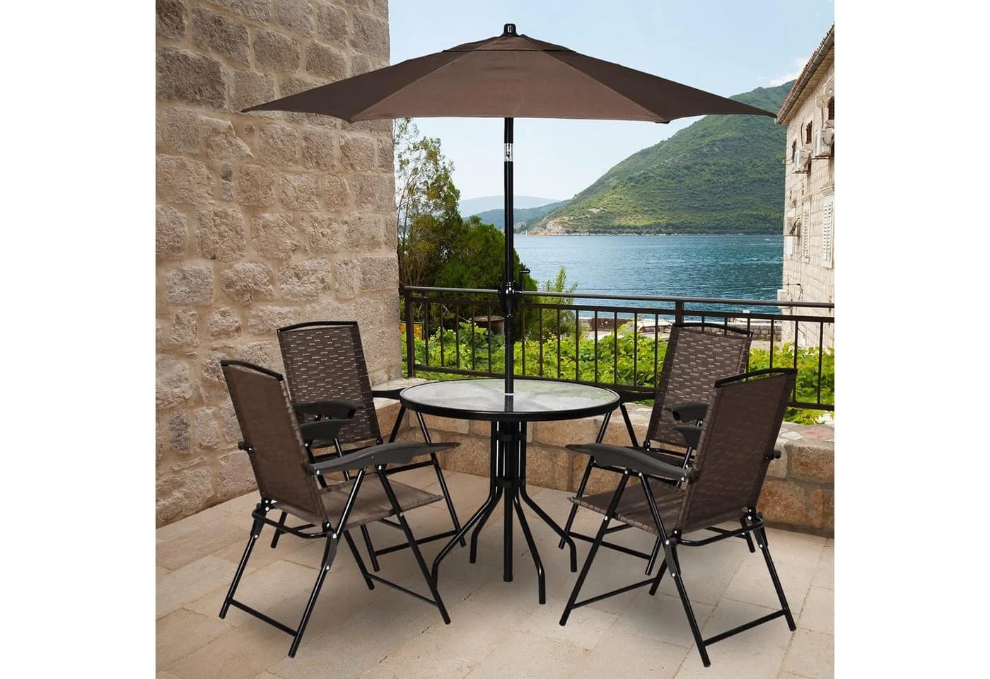 KOMFOTTEU Klappstuhl Terrassenstühle 4er Set mit verstellbarer Rückenlehne - Bild 3