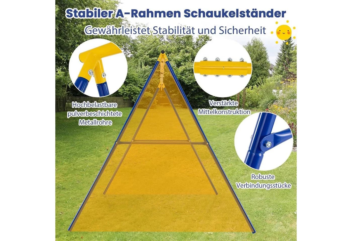 KOMFOTTEU Doppelschaukel Kinderschaukel Stahl