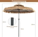 KOMFOTTEU Sonnenschirm 285cm Strohschirm mit Doppeldach & Handkurbel Bild 5