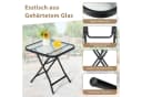 COSTWAY Bistrotisch quadratisch aus gehärtetem Glas klappbar Bild 4