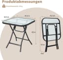 COSTWAY Bistrotisch quadratisch aus gehärtetem Glas klappbar Bild 5