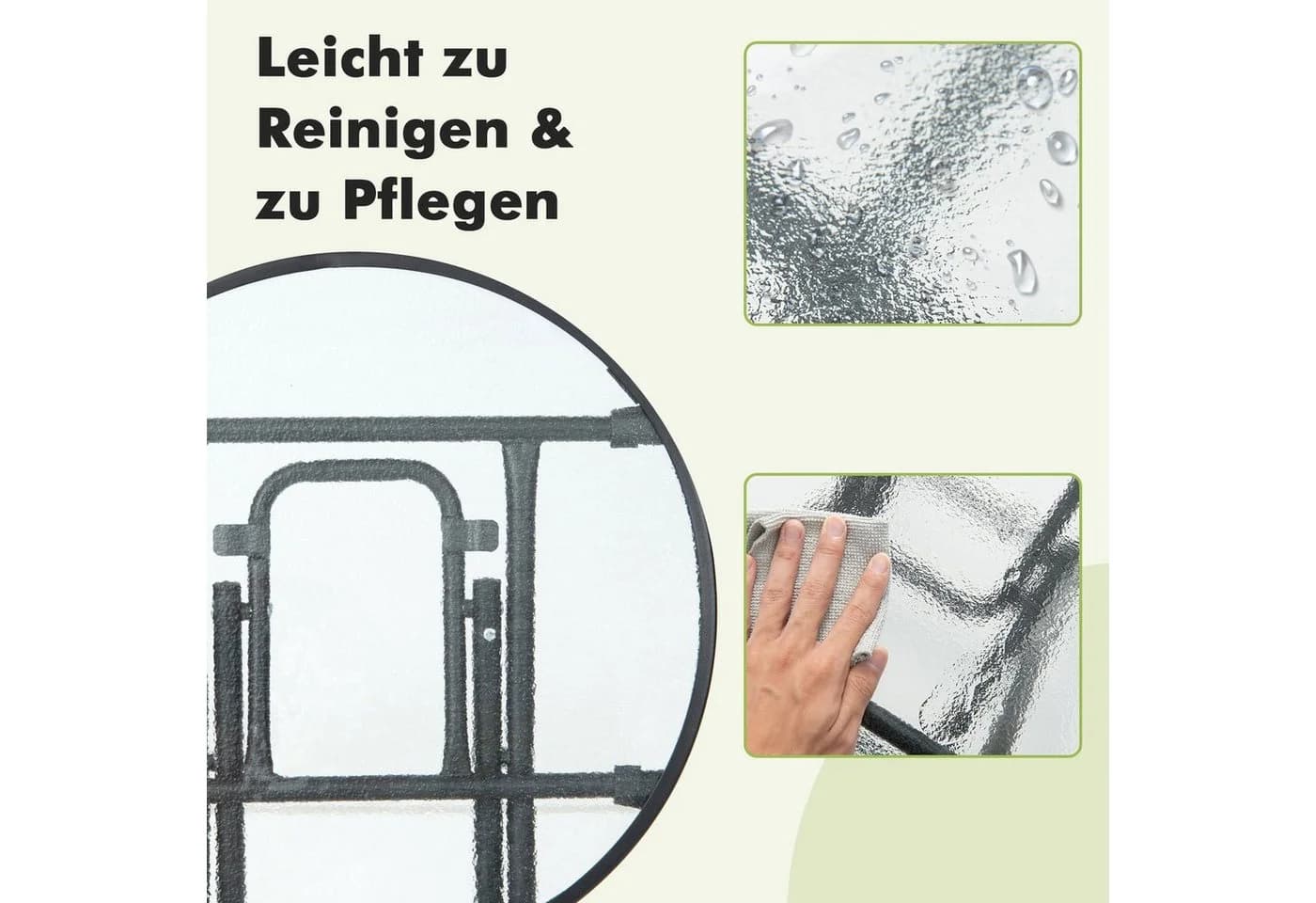 COSTWAY Bistrotisch Gartentisch Rund 46 cm Gehärtetes Glas - Bild 3