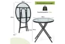 COSTWAY Bistrotisch Gartentisch Rund 46 cm Gehärtetes Glas Bild 5