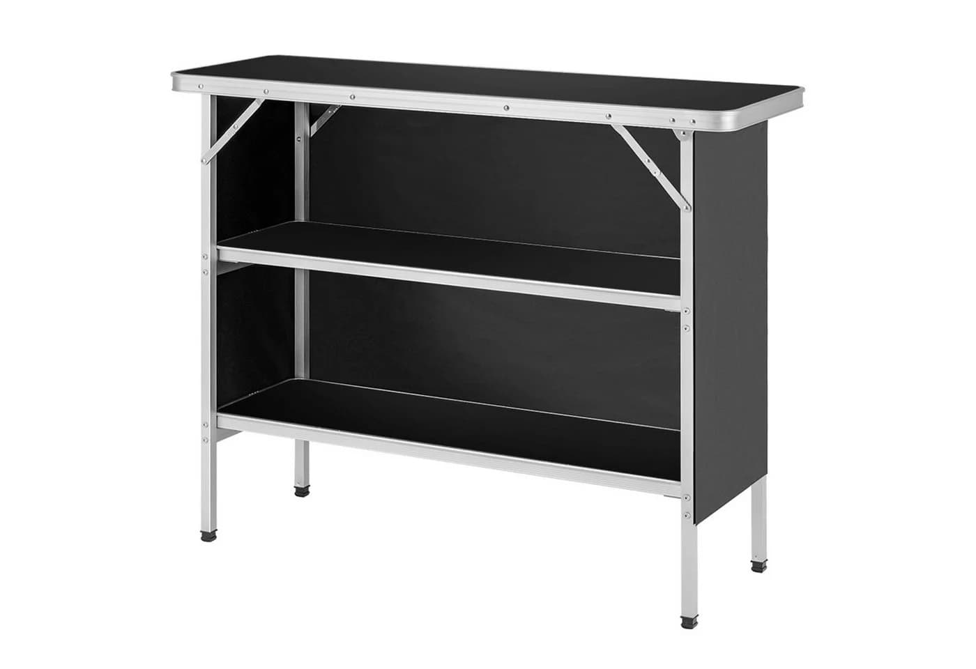 COSTWAY Campingtisch Klappbar Schwarz mit 2 Regalen - Bild 2