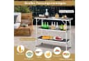 COSTWAY Campingtisch Klappbar Schwarz mit 2 Regalen Bild 4