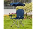 COSTWAY Campingstuhl mit Sonnendach & Tragtasche Blau Bild 1