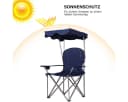 COSTWAY Campingstuhl mit Sonnendach & Tragtasche Blau Bild 3