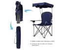 COSTWAY Campingstuhl mit Sonnendach & Tragtasche Blau Bild 5