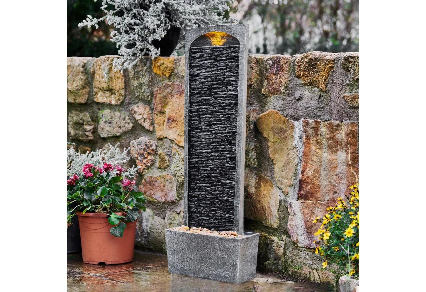 Teamson Home Gartenbrunnen LED Polyresin 98 cm - Bild 3