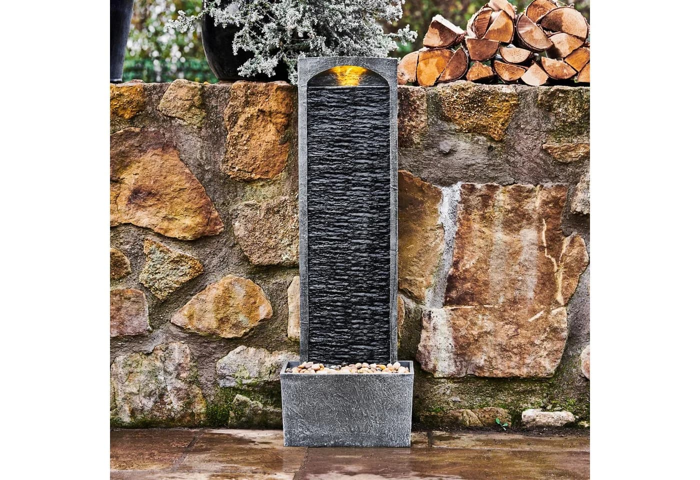 Teamson Home Gartenbrunnen LED Polyresin 98 cm - Bild 4