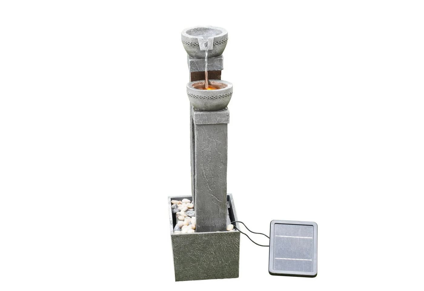 Teamson Home Gartenbrunnen Solarbrunnen 3 Ebenen Polyresin Grau 76 cm - Bild 5